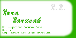 nora marusak business card